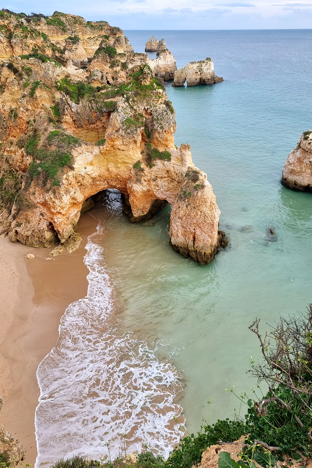 rocky coastline in The Algarve Portugal