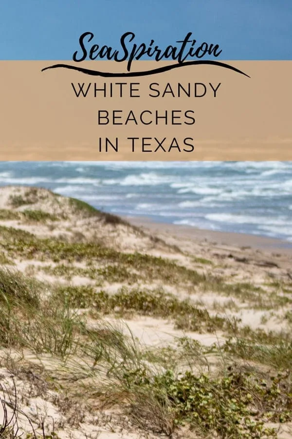 White sandy beaches in Texas - Pin it image
