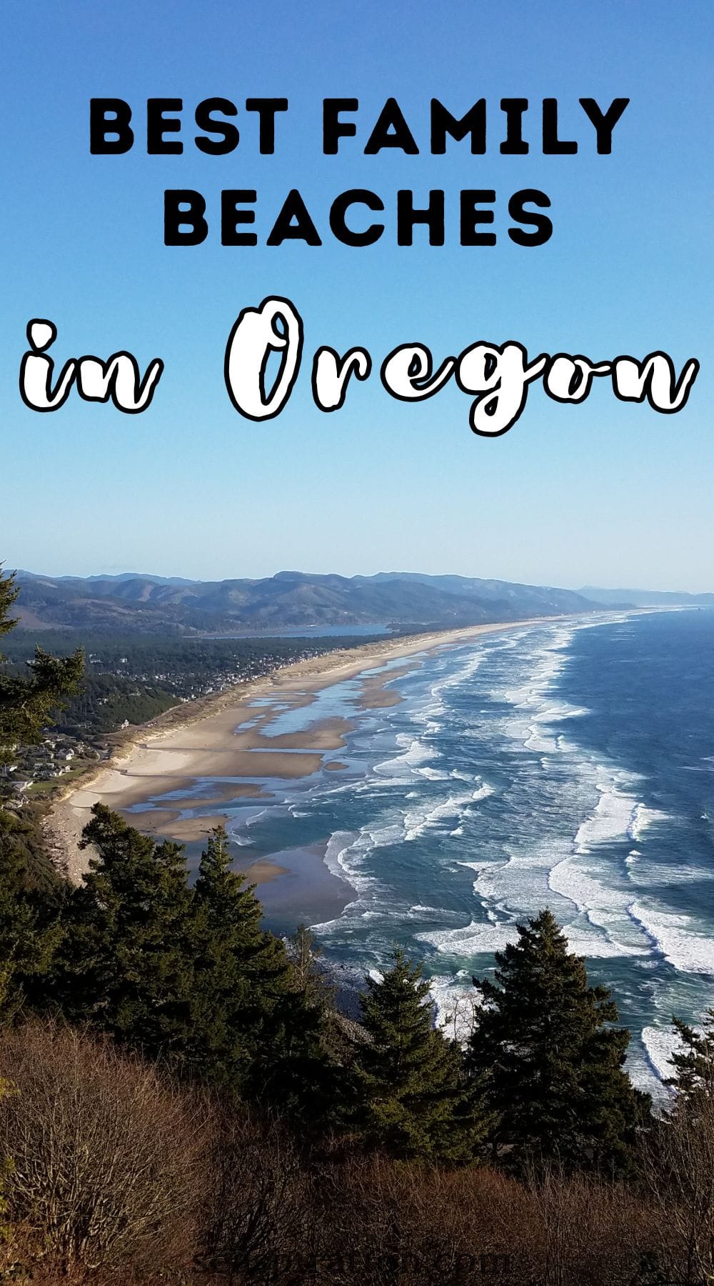 long sandy beach in Manzanita on the Oregon Coast