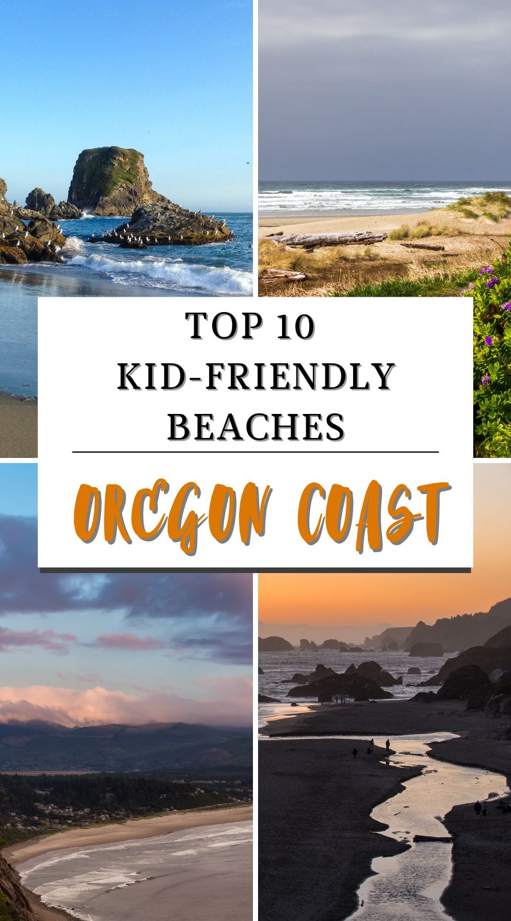 photos of family-friendly beaches on the Oregon Coast