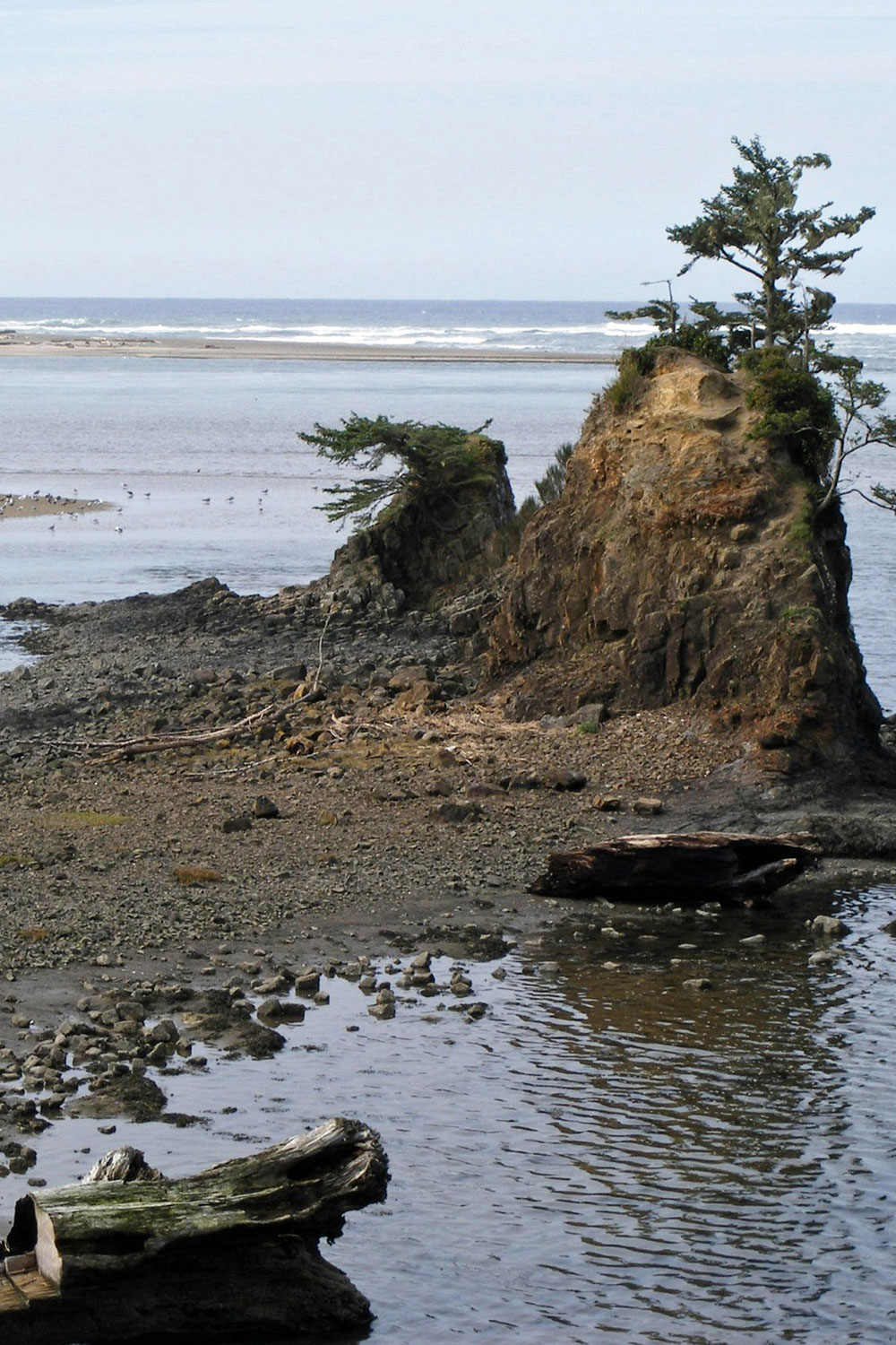rock formation in Siletz Bay Lincoln City Oregon
