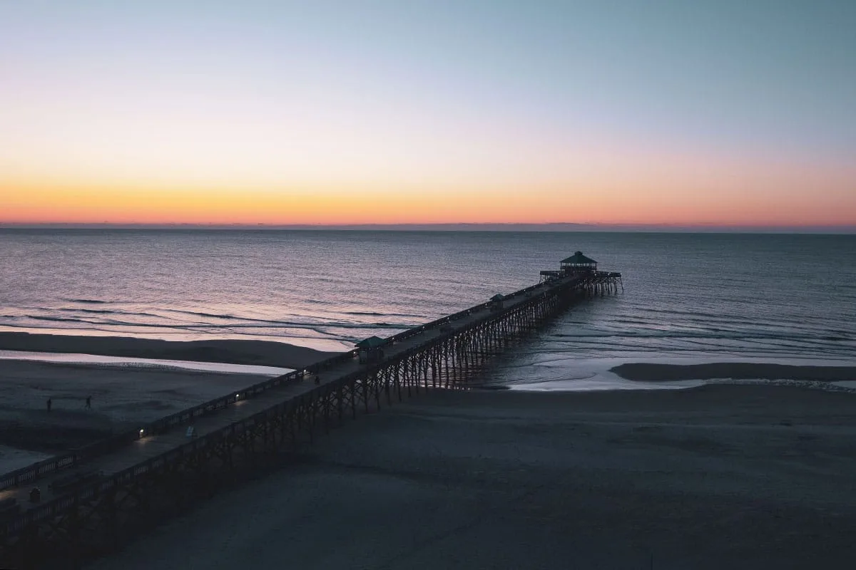 Folly Beach Pier at sunset