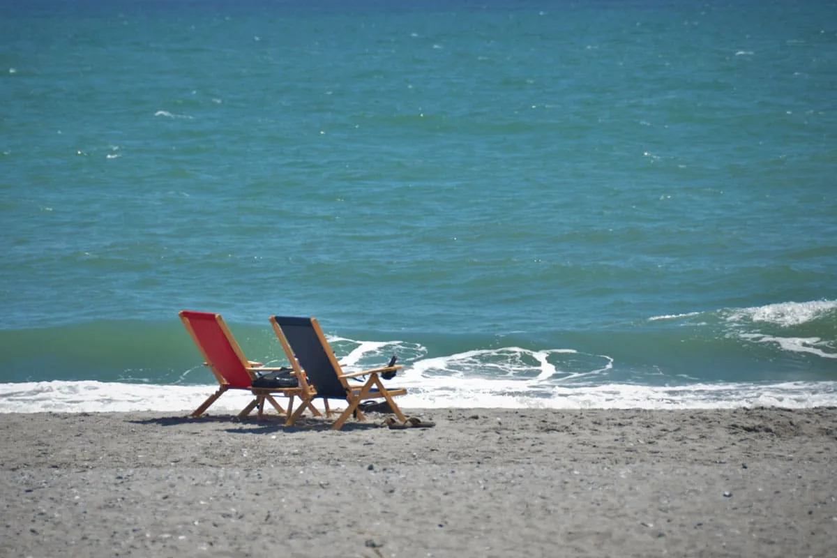 beach chairs at the beach at Pawleys Island