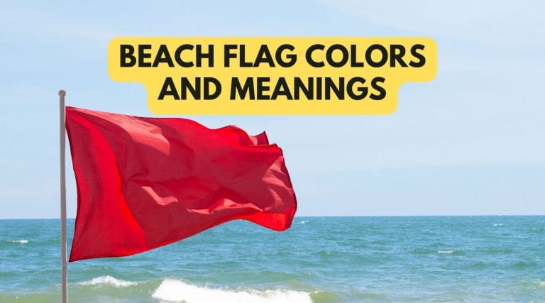 bright red flag at the beach