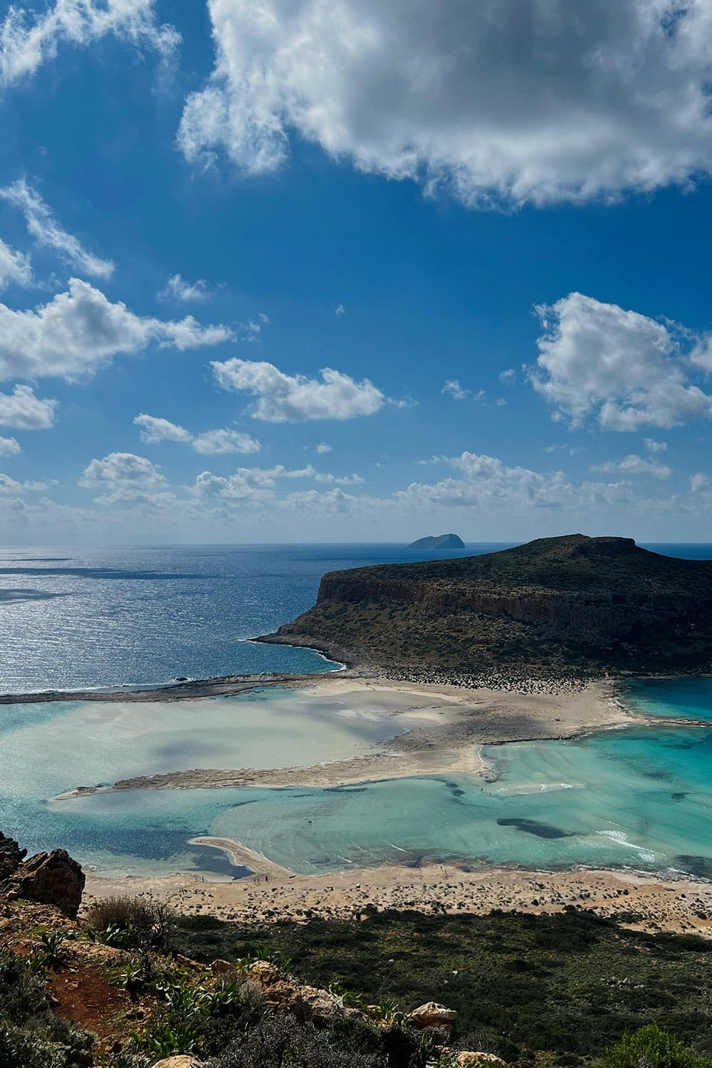 Balos beach in Crete without crowds on a cloudy day