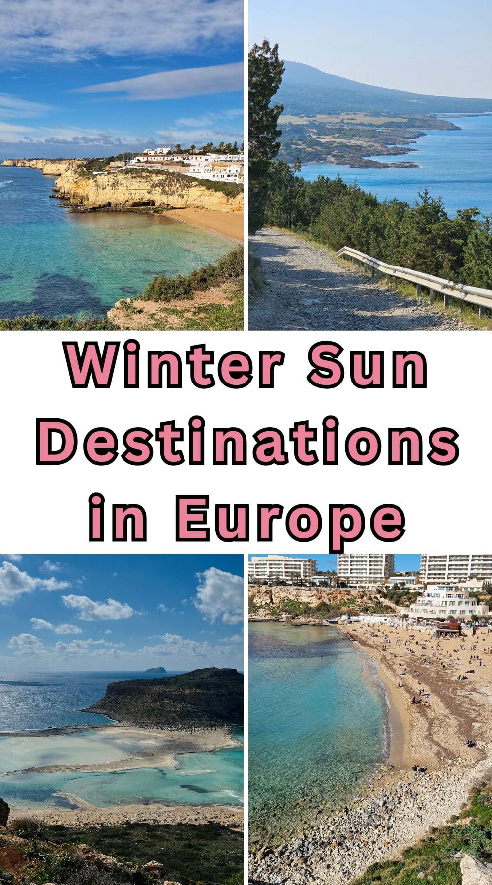 collage of European winter sun destinations