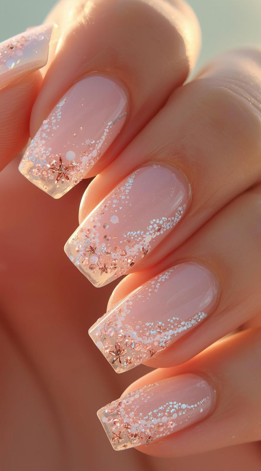 ocean-inspired beach wedding nail design