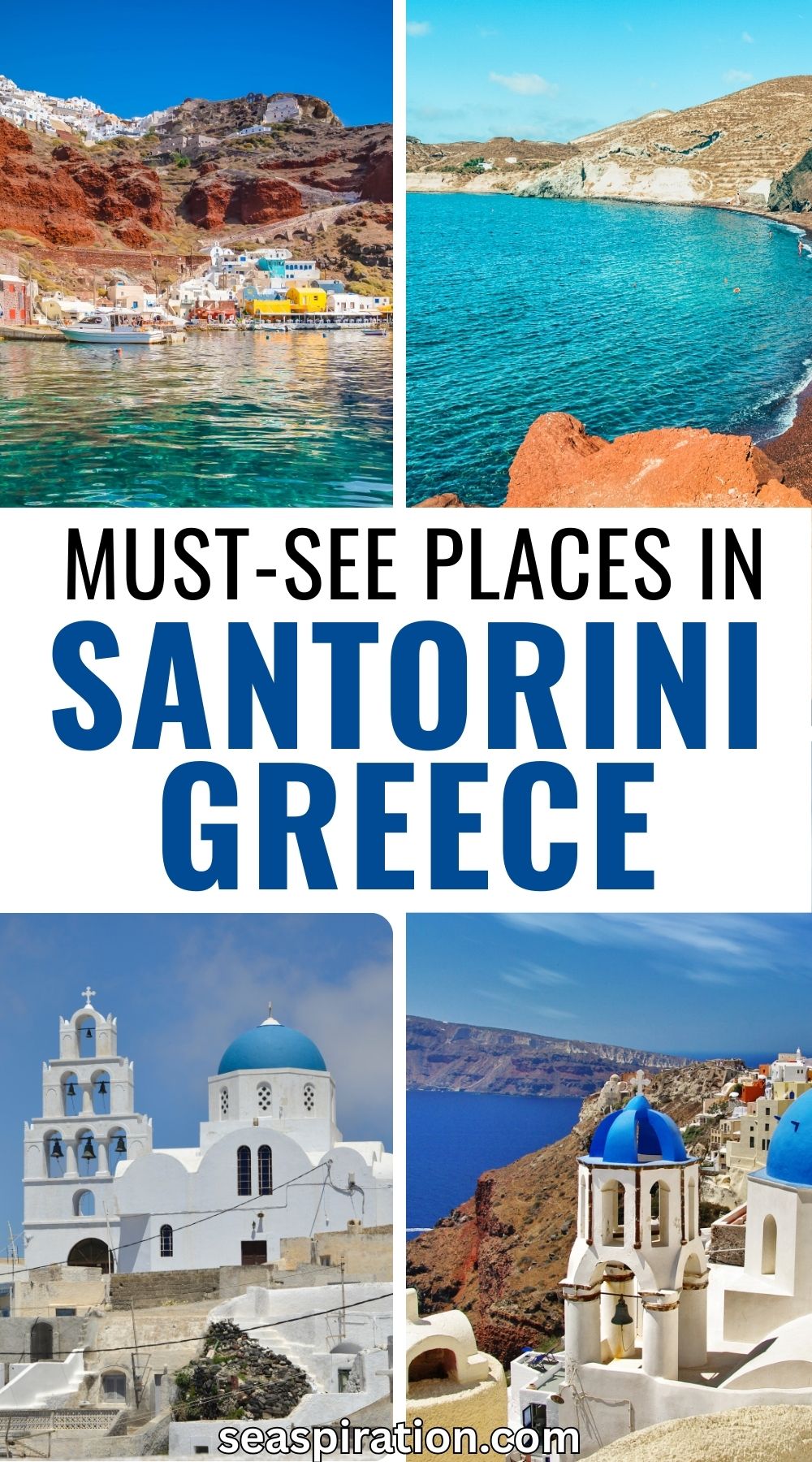 photos of some of the most iconic sights and places of Santorini island like viewpoints, villages and beaches