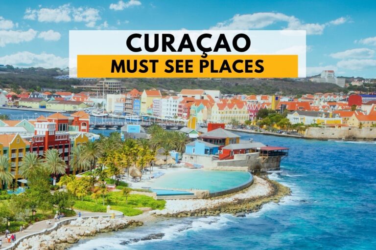 aerial panorama of Willemstad town on the island of Curacao