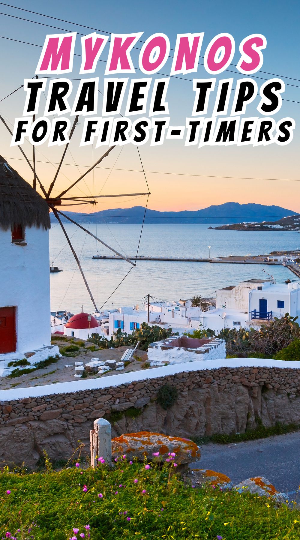 traditional windmill over Mykonos town